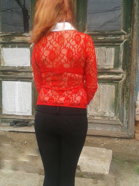 Lace See-through Long Sleeve Lapel Sexy Blouse
