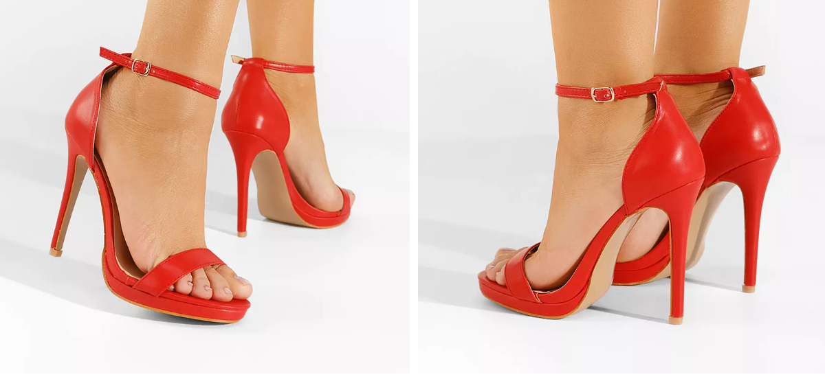 Sandale roșii de damă stiletto Marilia